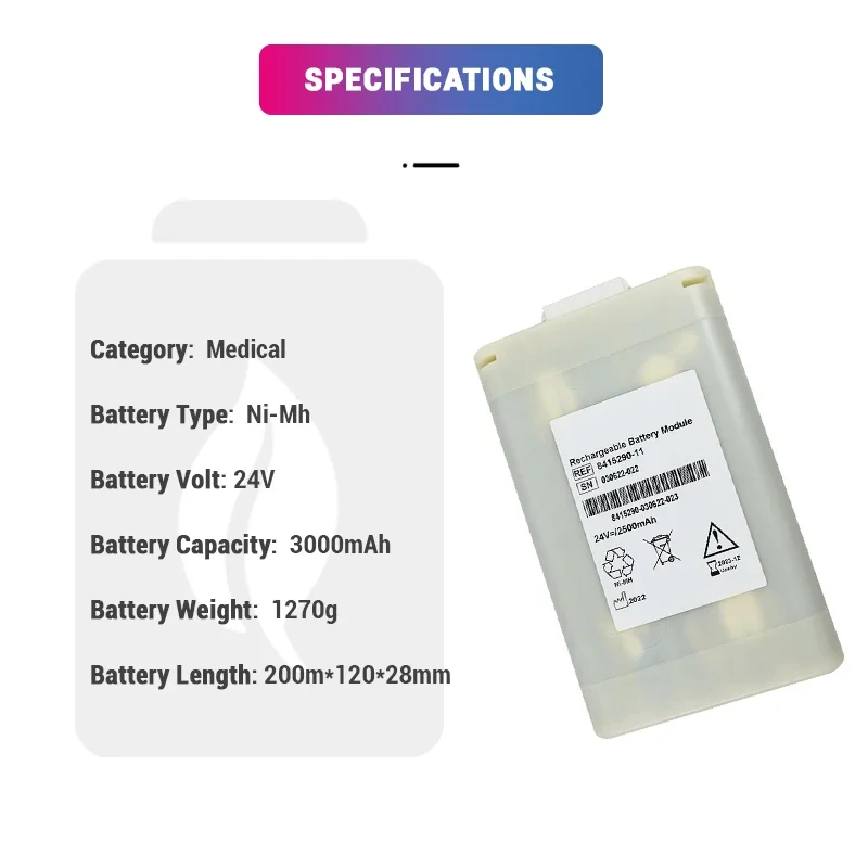 NI-MH Replacement 24V 3000mAh 8415290-08 8415290-11 Medical Battery For NARCO Babylog VN500 Evita V500 V300