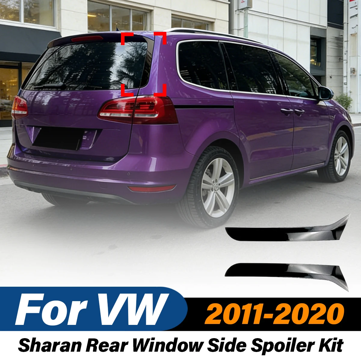 

For VW Sharan 2011 2012 2013 2014 2015 2016 2017 2018 2019 2020 Car Rear Window Side Spoiler ABS Splitters Body Modification Kit