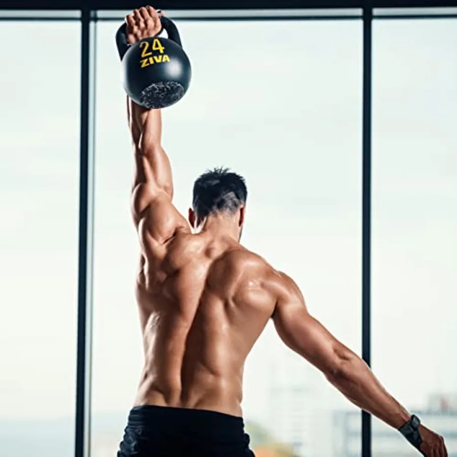 Steel competition kettlebells for functional training steel construction black with red accents crack-resistant powder coating view 5