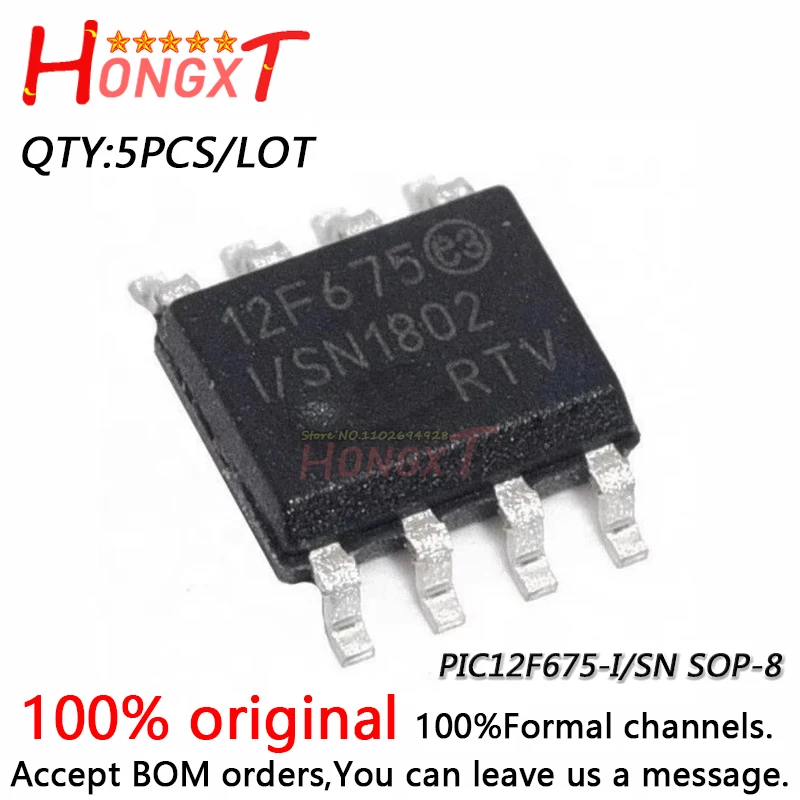 

5PCS 100% New PIC12F675-I/SN PIC12F629-I/SN PIC12F675 PIC12F629 SOP-8.Chipset