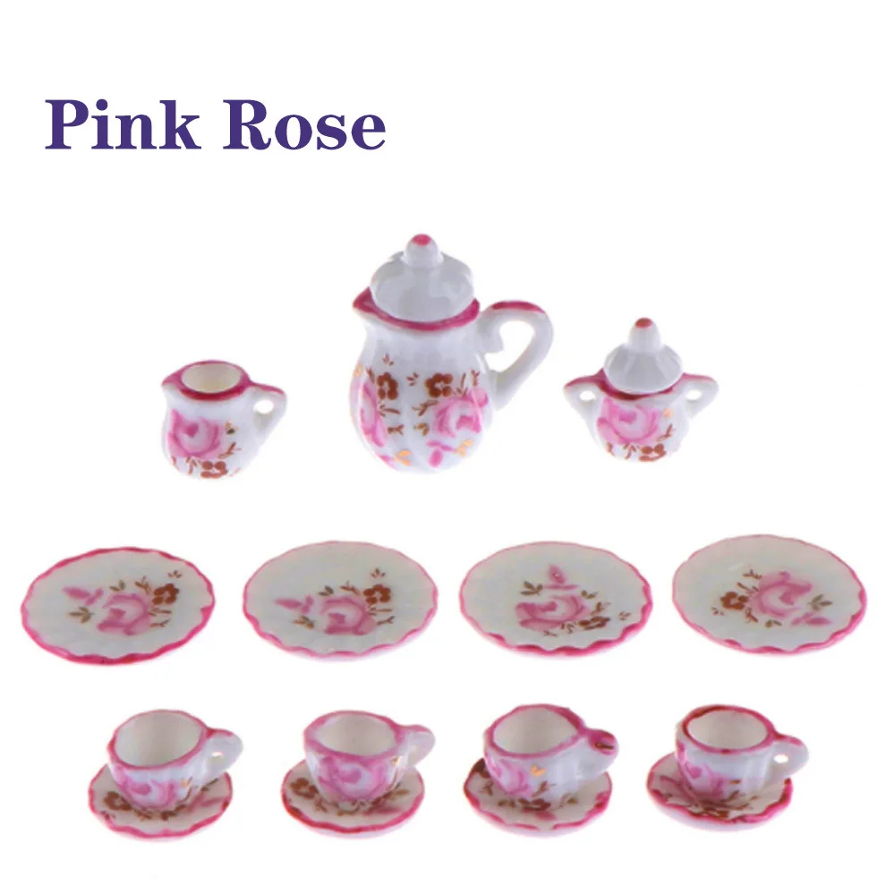 1:12 Ensembles de thé miniatures Poupée Maison Théière Porcelaine 1:12 Ensembles de thé miniatures Poupée Maison Théière Porcelaine