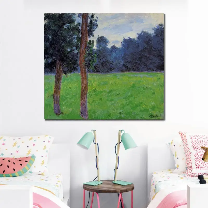 

Landscape Canvas Art Two Trees in A Meadow Claude Monet Oil Paintings Handmade Gift High Quality Wall Decor