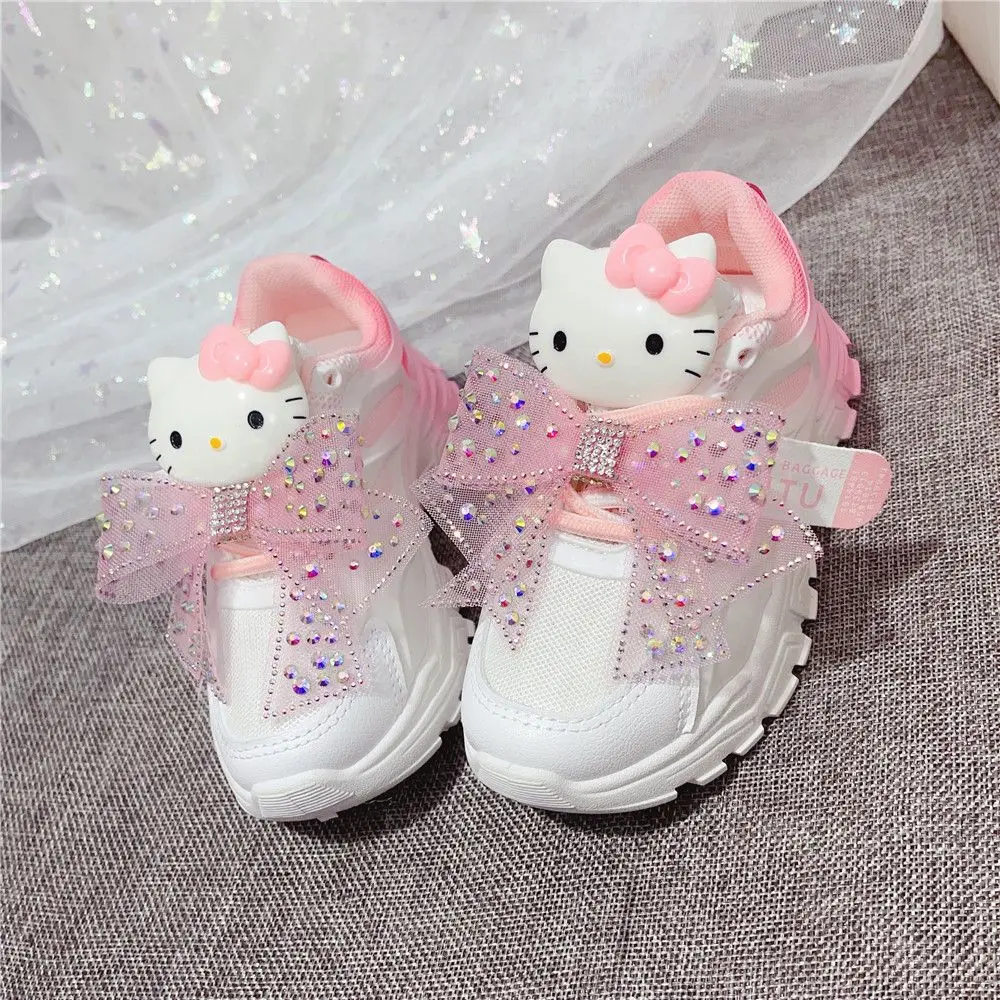 2024 Spring And Autumn New Girl Cartoon Sports Double Sided Casual Running Style Children's Princess hello kitty children shoes