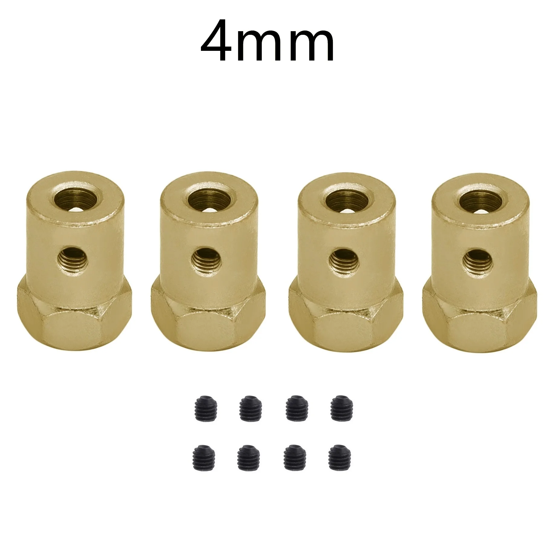 4 szt. Mosiądz 12mm koło sześciokątne sprzęgło sprzęgło Adapter tulei złącze opony 3/4/5/6/7/8/mm dla części zamiennej do łodzi samochodowej RC