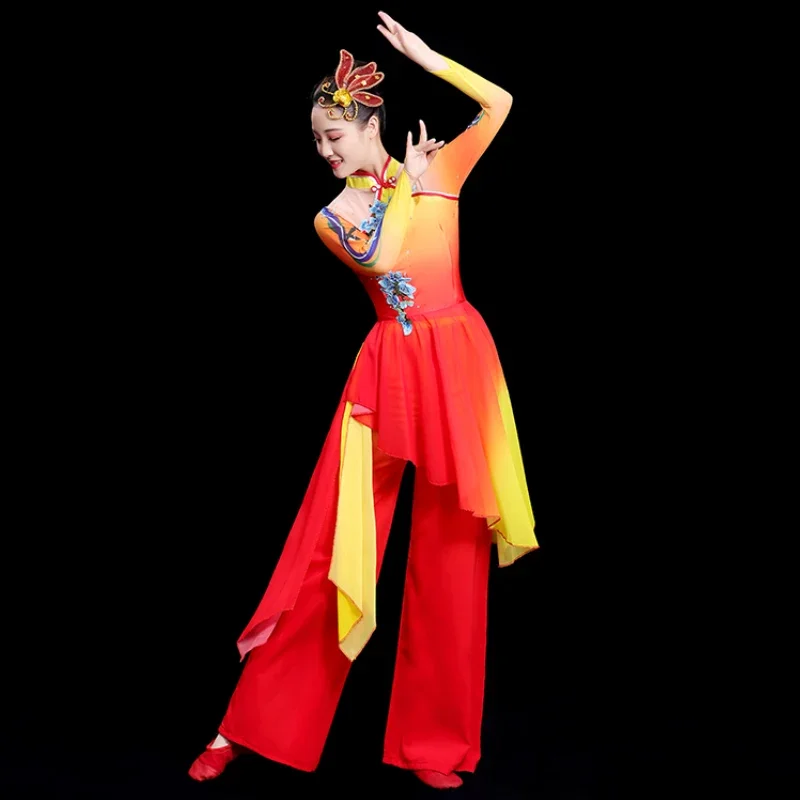 Sukienka do tańca Twist Rice damska 2025 nowa klasyczna sukienka do tańca z wachlarzem i parasolem, zestaw sukienki Twist Rice