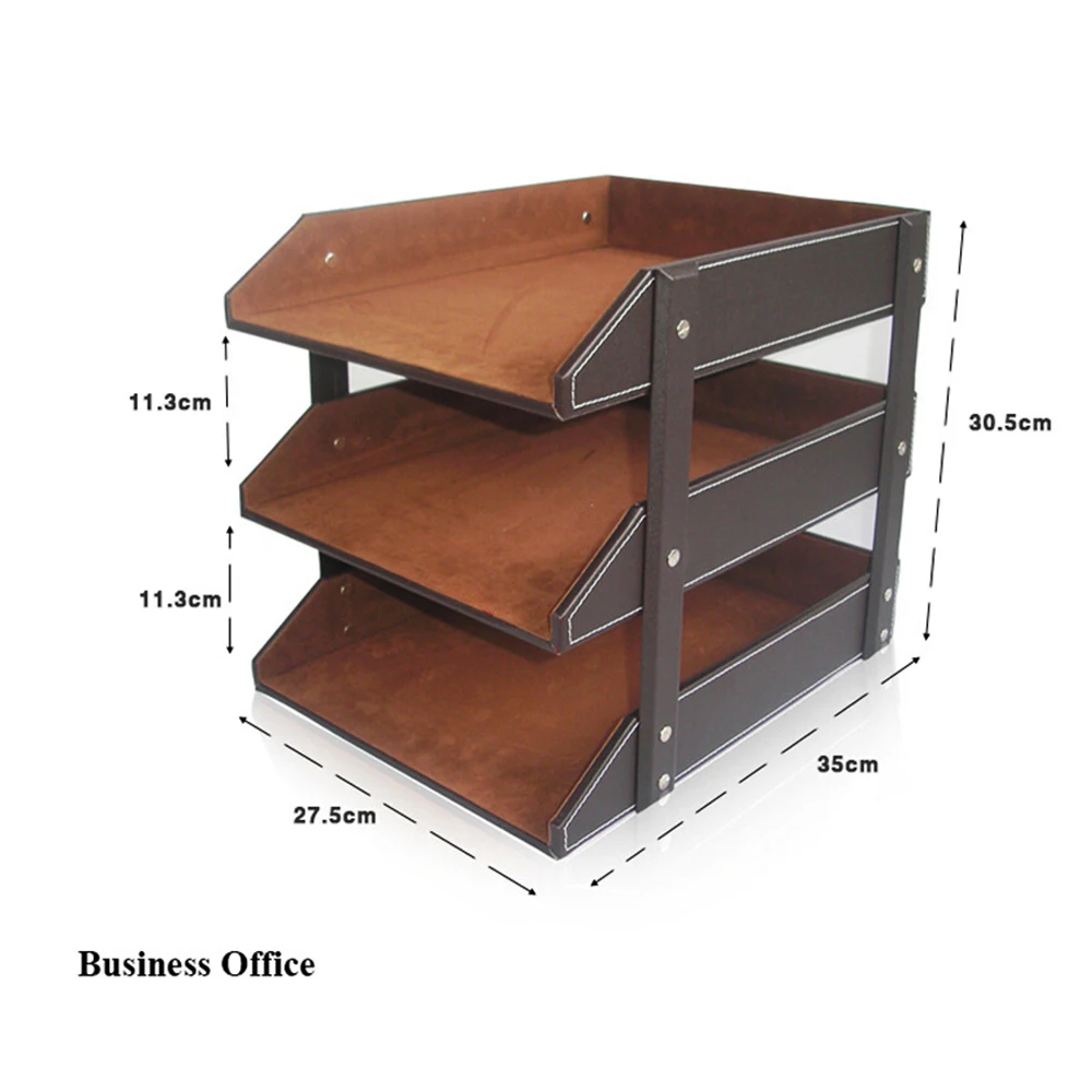 Home Interior Decorations Office Furniture Wood Shelf Magazine Display Rack PU Leather Floor Newspaper Racks