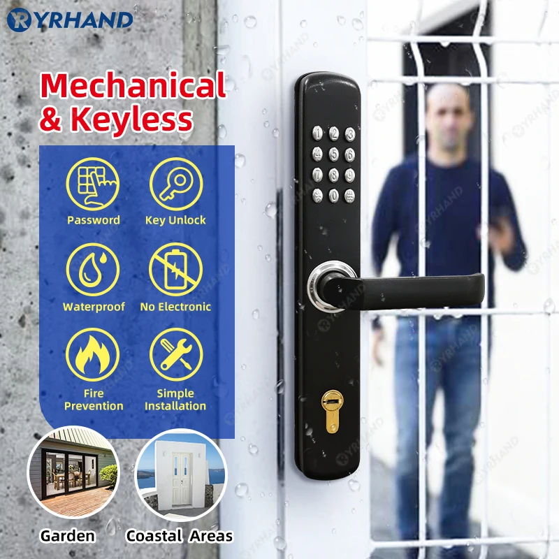 Mechanical combination Coded Lock Fire and Waterproof Digital Lock Password and Silding Lock Push button For garden