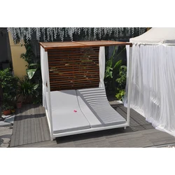 Outdoor Sun Bed Set, Mobília do pátio, Espreguiçadeiras, Praia Chaise Lounge, Hotel Garden Pool, Daybed