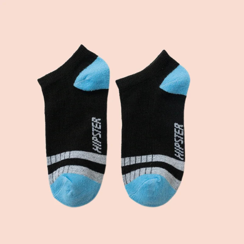 5/10 Pairs Sweat-Absorbing Socks Striped Shallow Elastic Boat Socks Short Socks Summer Men's Color Matching Sports Summer Socks