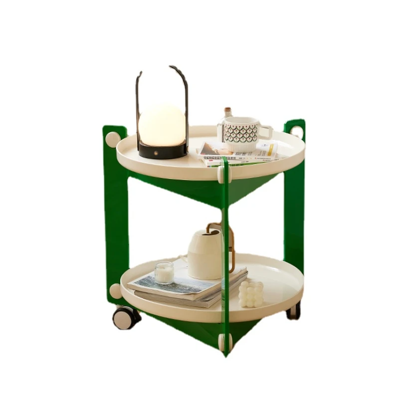 Lazy life, mobile coffee table, small apartment, household double-layer storage corner, a few second-hand sofas, a few Internet