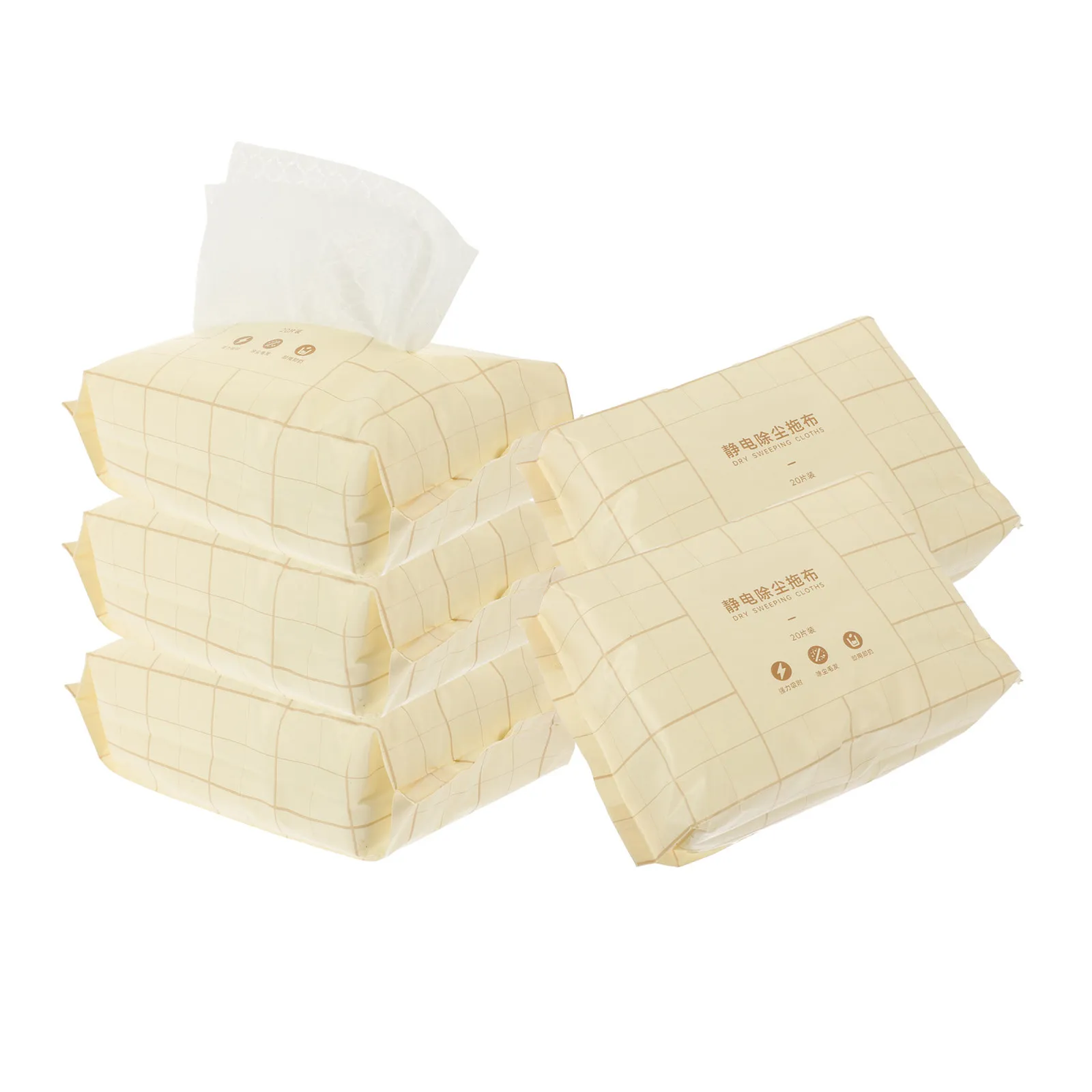

5 Bags Disposable Cleaning Cloths Non-Woven Fabric High Absorbency Grease Removal Home Kitchen Tableware Wall Floor Window