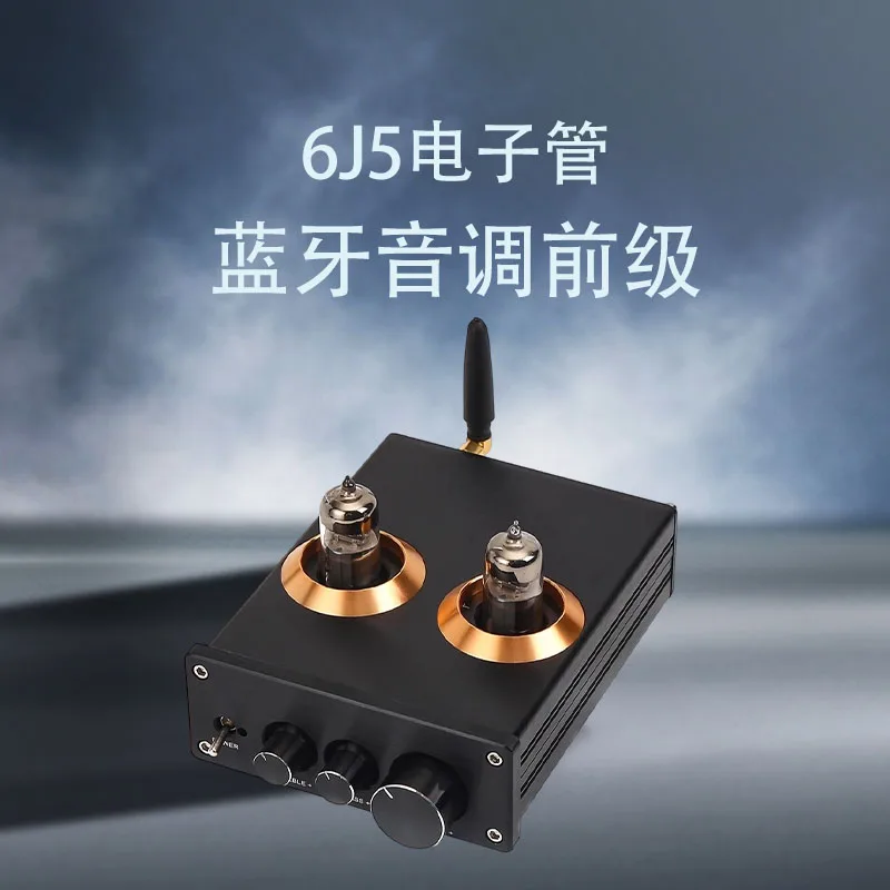 

6J5 tube fever HIFI bile pre-stage QCC3034 Bluetooth 5.1 bile power amplifier front high and low sound adjustment