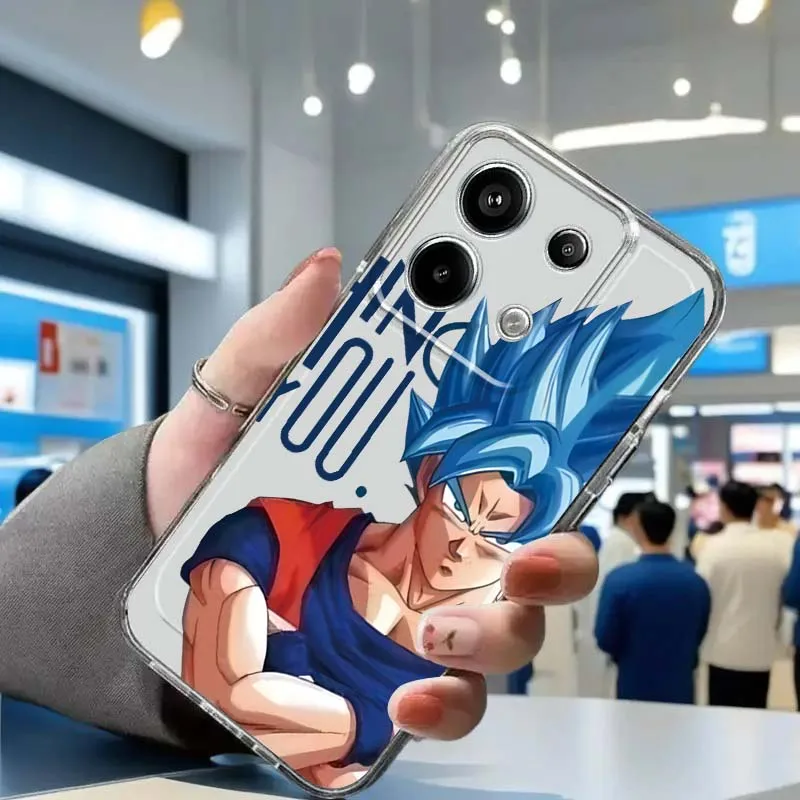 

Dragon Ball Super Saiyan Blue Case For Xiaomi Redmi Note 15 14 13 12 11E 9 9T 8 8T Pro Plus Turbo 5G Fashion TPU Transparent