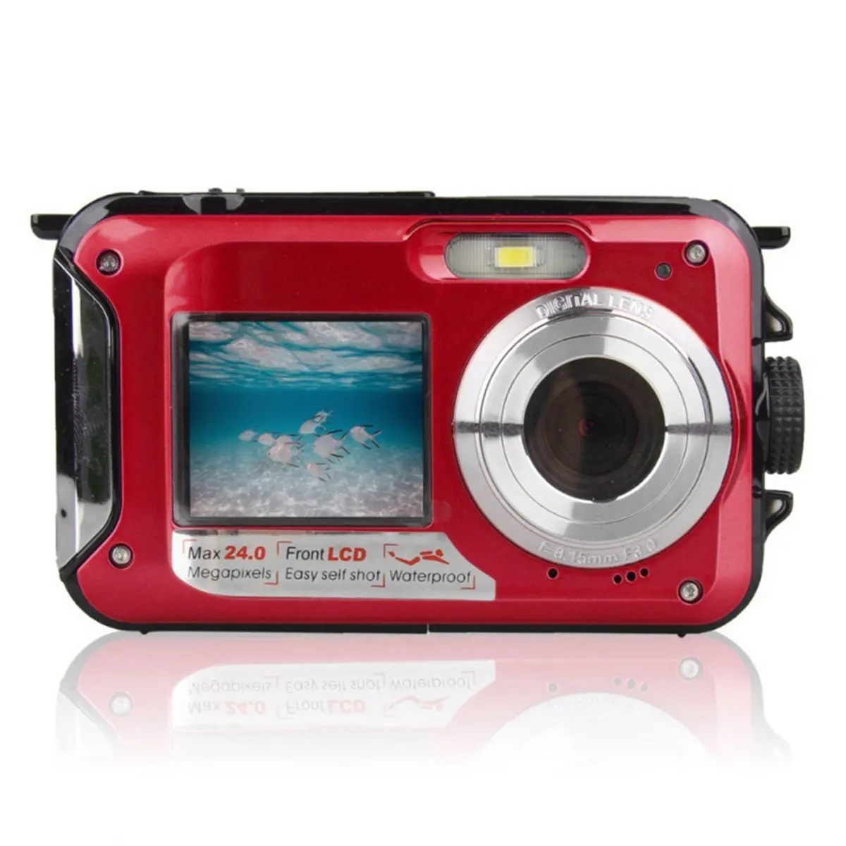 N05R 24MP 1080P Full HD Digital Camera 16X Zoom 10ft Depth Waterproof Front Rear Dual Screen Digital Camera A