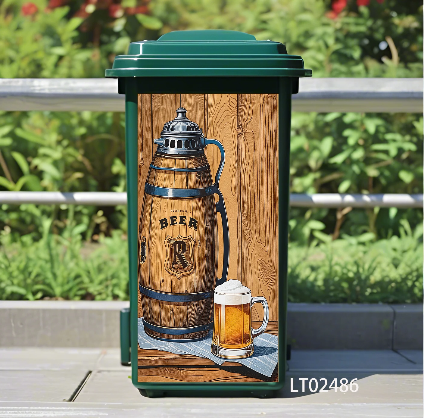 Oktoberfest Vintage Beer Garbage Can Stickers for Trash Can/Barrel Waterproof Party Art Posters DIY Home Kitchen Decals Crafts