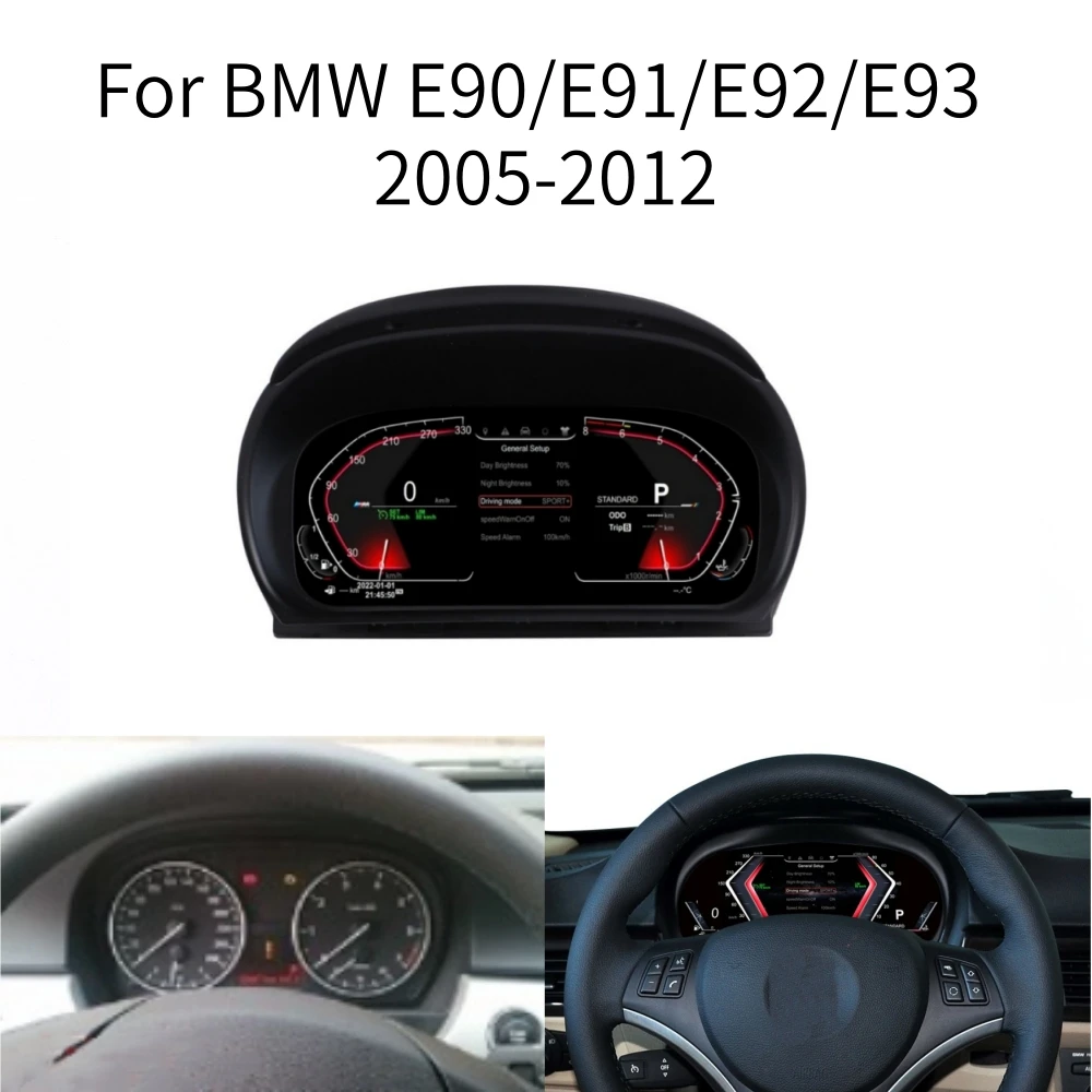 

LCD Android Screen For For BMW E90/E91/E93 2005-2012 Speedometer Car Digital Cluster Cockpit Dashboard Instrument Panel Carplay