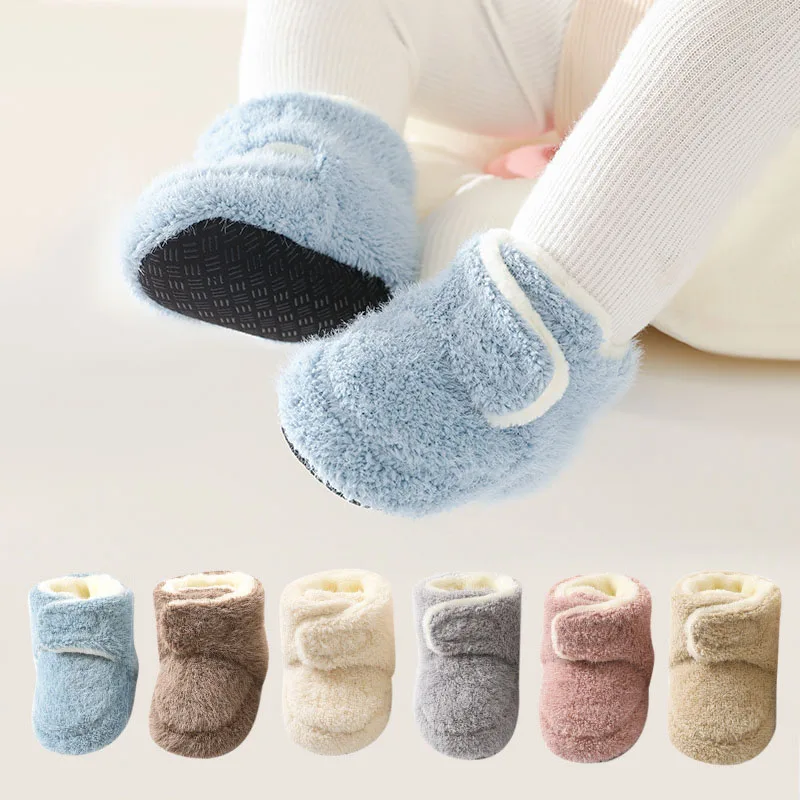 

Baby Boys Girls Snow Booties Soft Fluff Toddler First Walkers Anti-slip Autumn Winter Thicken Warm Newborn Infant Crib Shoes