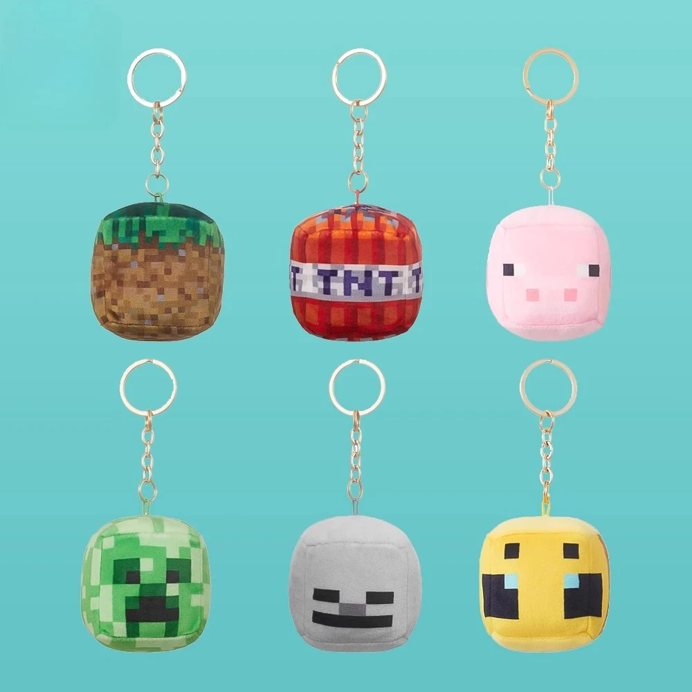 

Minecraft Plush Keychain -Creeper & TNT Block Soft Stuffed Doll Bag Charm Decor for Fans, Kids Gift, Game Collectible