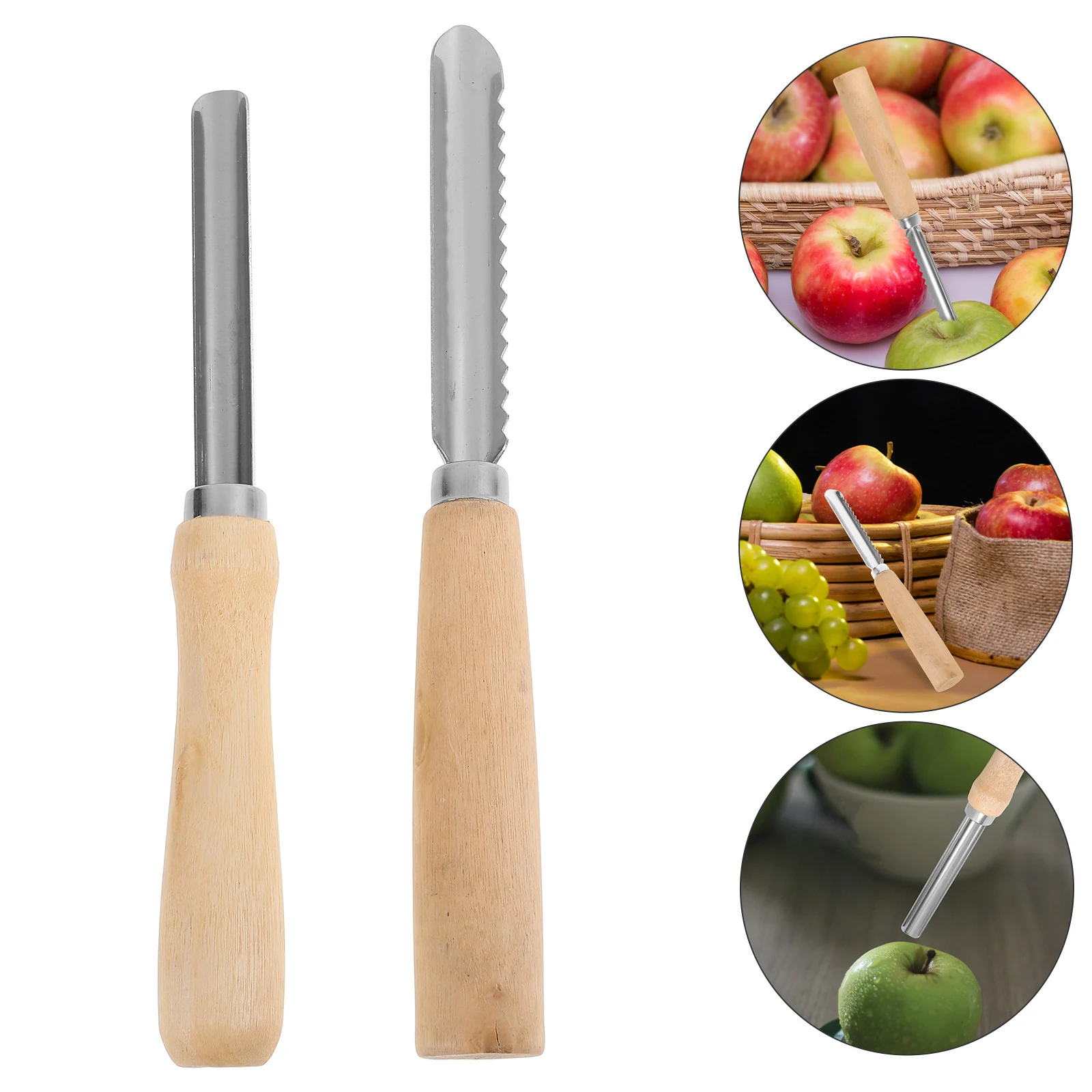 2pcs Fruit Core Remover Tool Stainless Steel Cherry Pitter Red Date Core Remover Portable Manual Kitchen Essentials Serrated