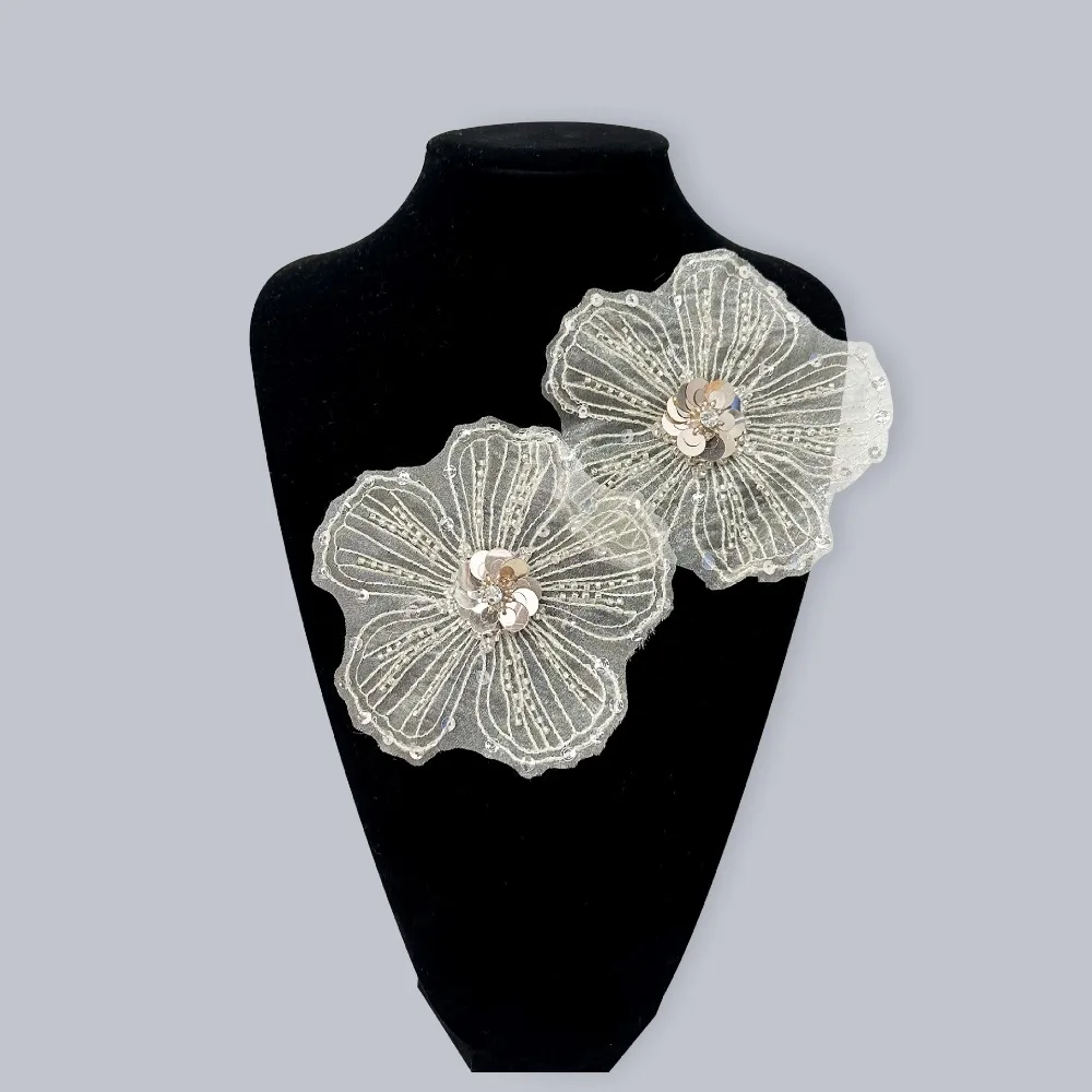 Broche de renda bordada para vestuário, Peito Flor, Colarinho cravejado, Acessórios decorativos DIY, Vestido bordado, Novo