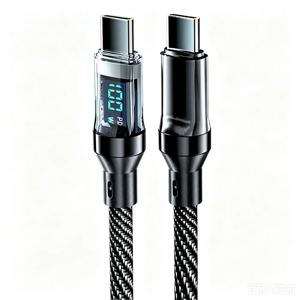 NNBILI USB-auf-Typ-C-Kabel, 120 W, schnelles Laden, USB-C-auf-Typ-C-Display-Kabel für Xiaomi POCO Huawei Macbook Honor, 1 m, 2 m