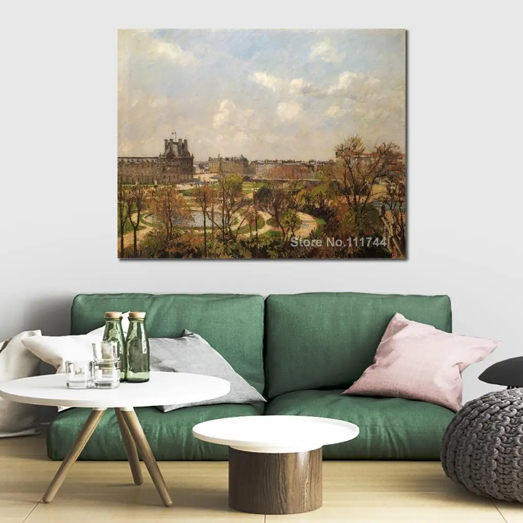 The Garden of The Tuileries Morning Spring Camille Pissarro Paintings for Sale Landscape Art Handmade High Quality