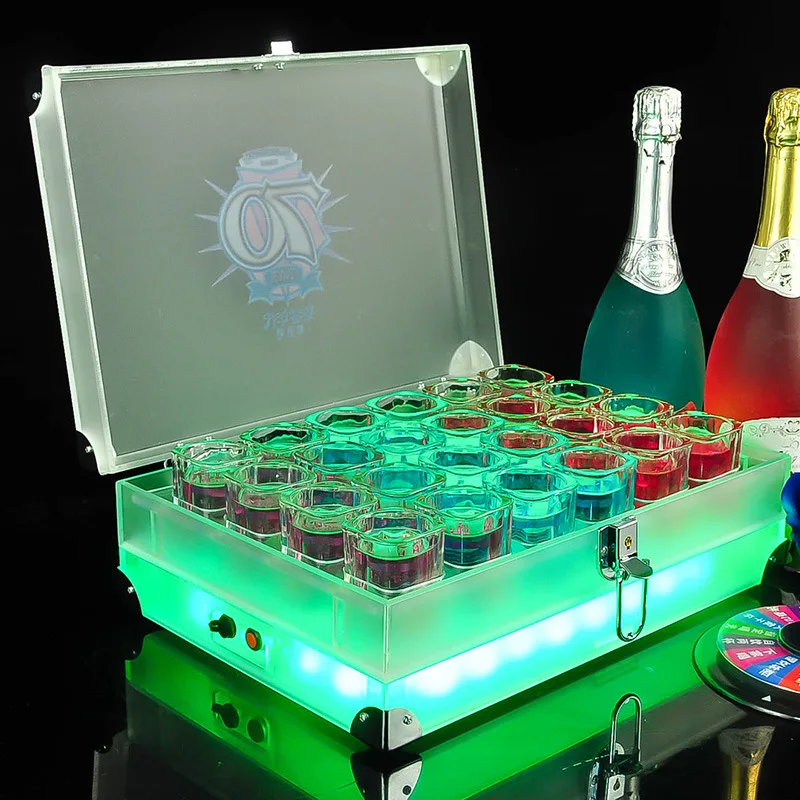 LED-verlicht glazen bekerrek Commerciële cocktailhouder Bar Displaystandaard Duurzame bierglasorganizer voor KTV-nachtclubs - afbeelding 1