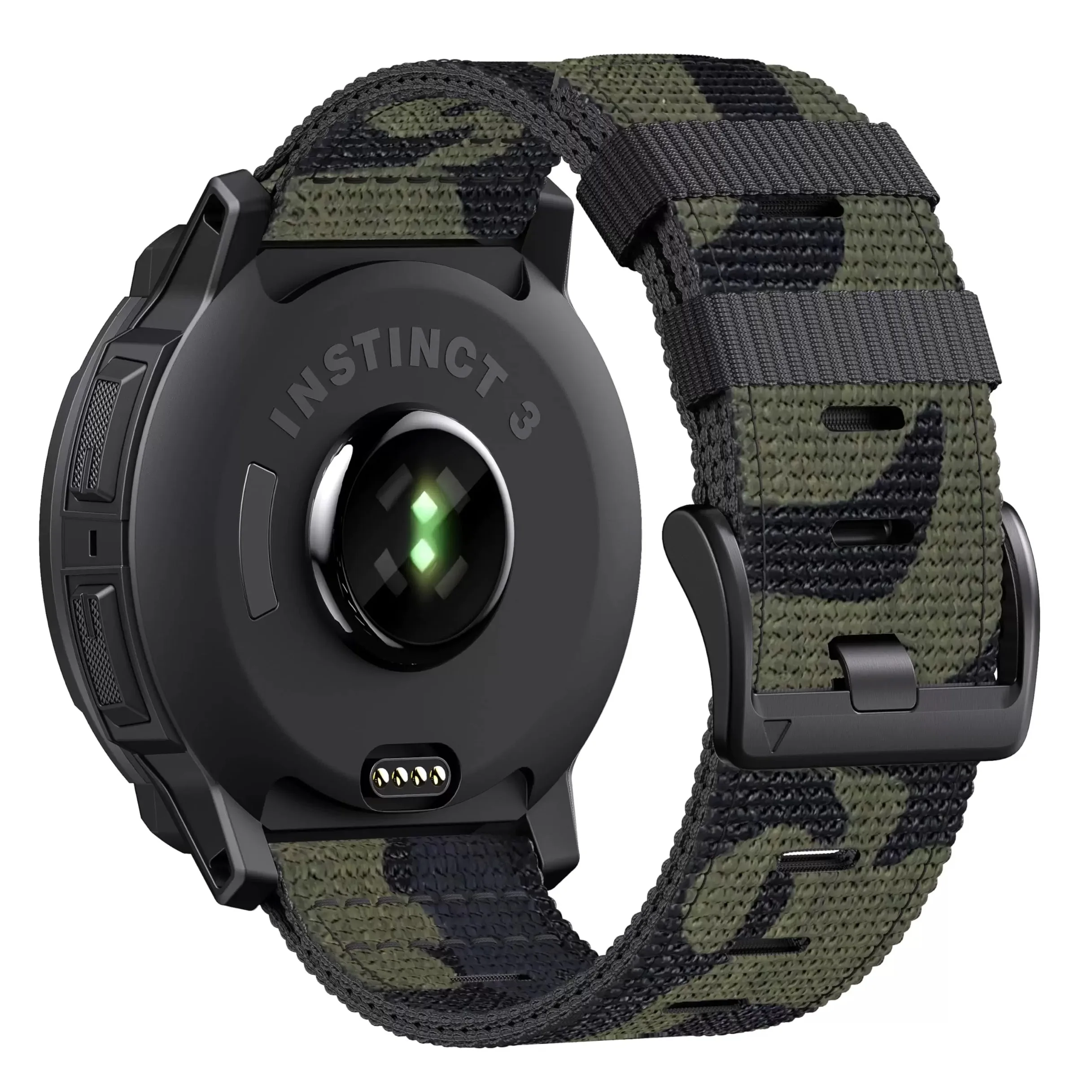 Robustes Nylon-Uhrenarmband für Garmin Instinct 2/2X/3, 45/50 mm, atmungsaktives Armband für Instinct Solar/Esports Tactical Band