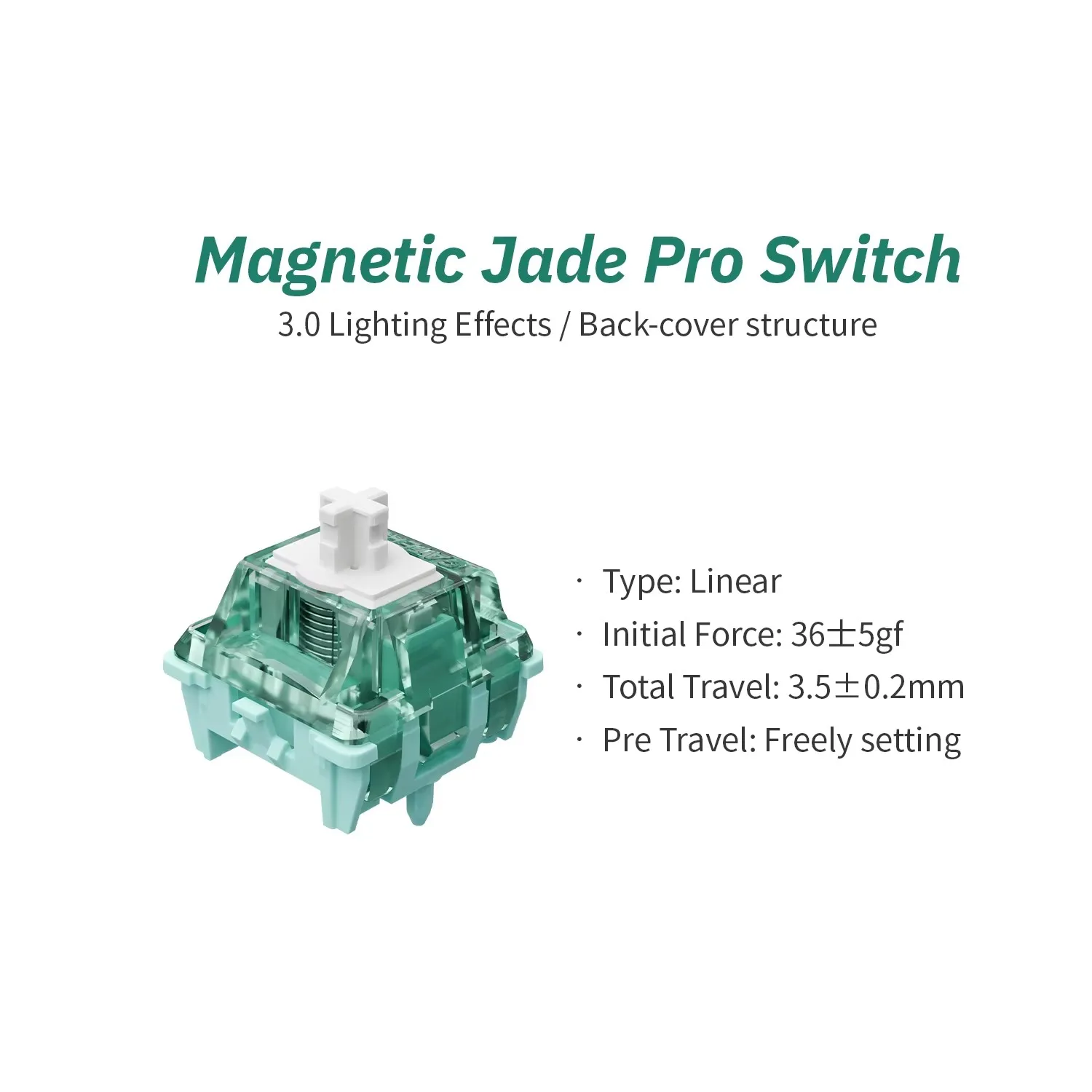 Gateron Magnetic Jade Pro Switch Linear Hall Sensor Effect Freely Setting Pre-travel Magnetic Switches For Magnetic Keyboard