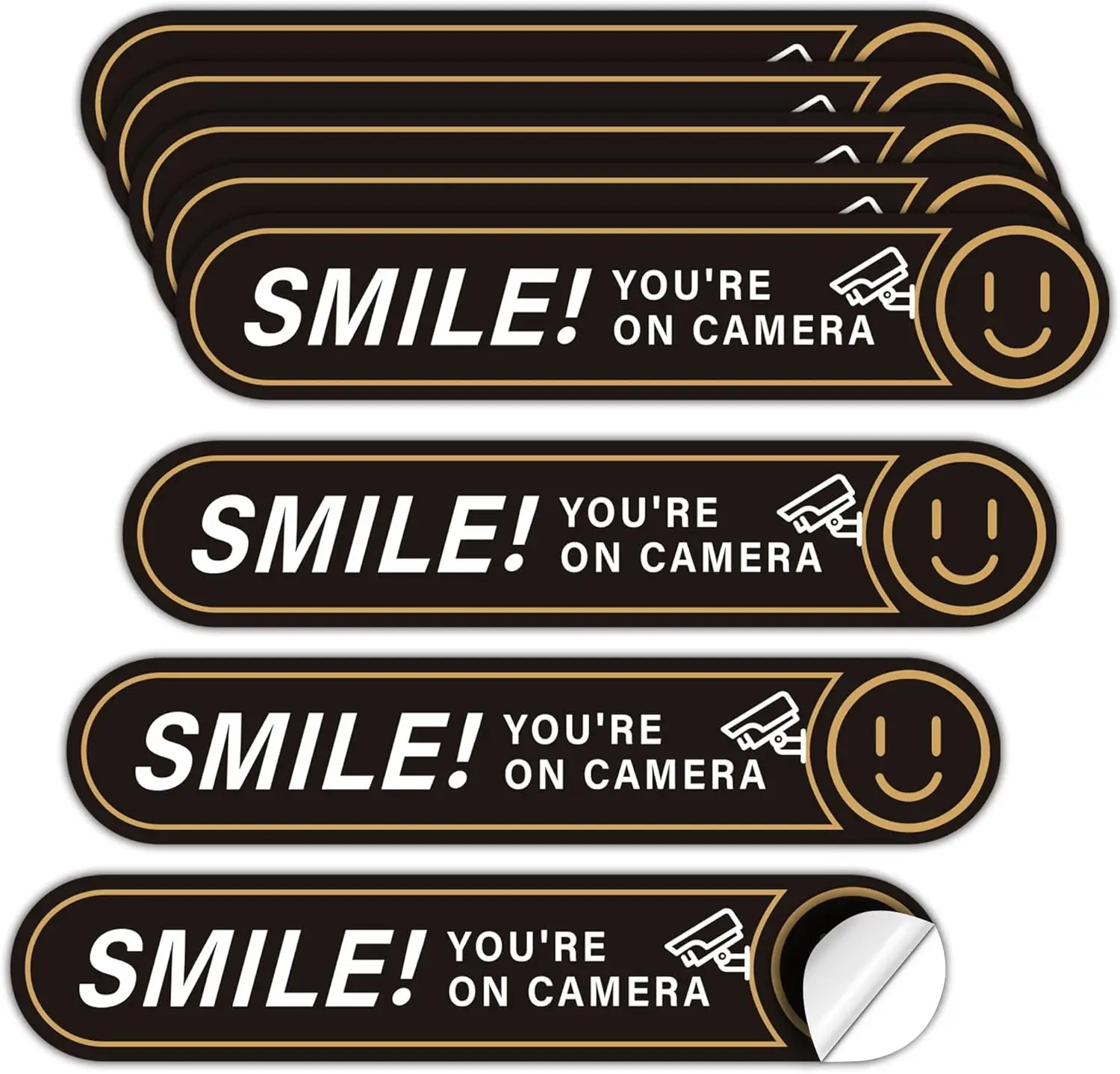 

8 шт., наклейка с изображением улыбки, вы на камере для автомобиля, самоклеящаяся водонепроницаемая прочная наклейка с знаком видеонаблюдения
