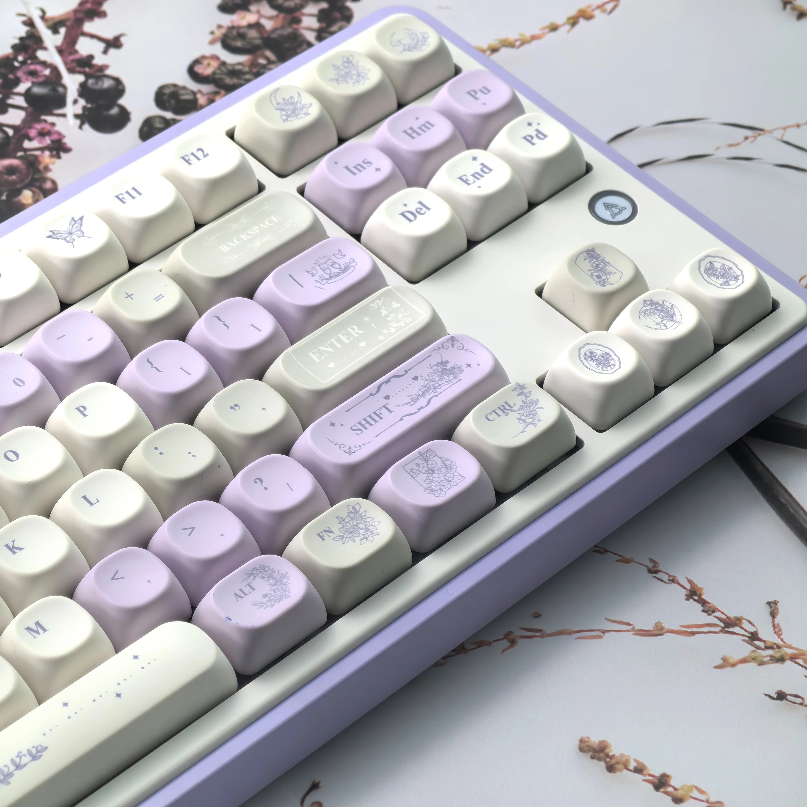 MAIMOOO Little Garden Keycaps Korean/Russian Purple Moa Cherry Pbt Custom Aula Ajazz Keyboard Keycaps