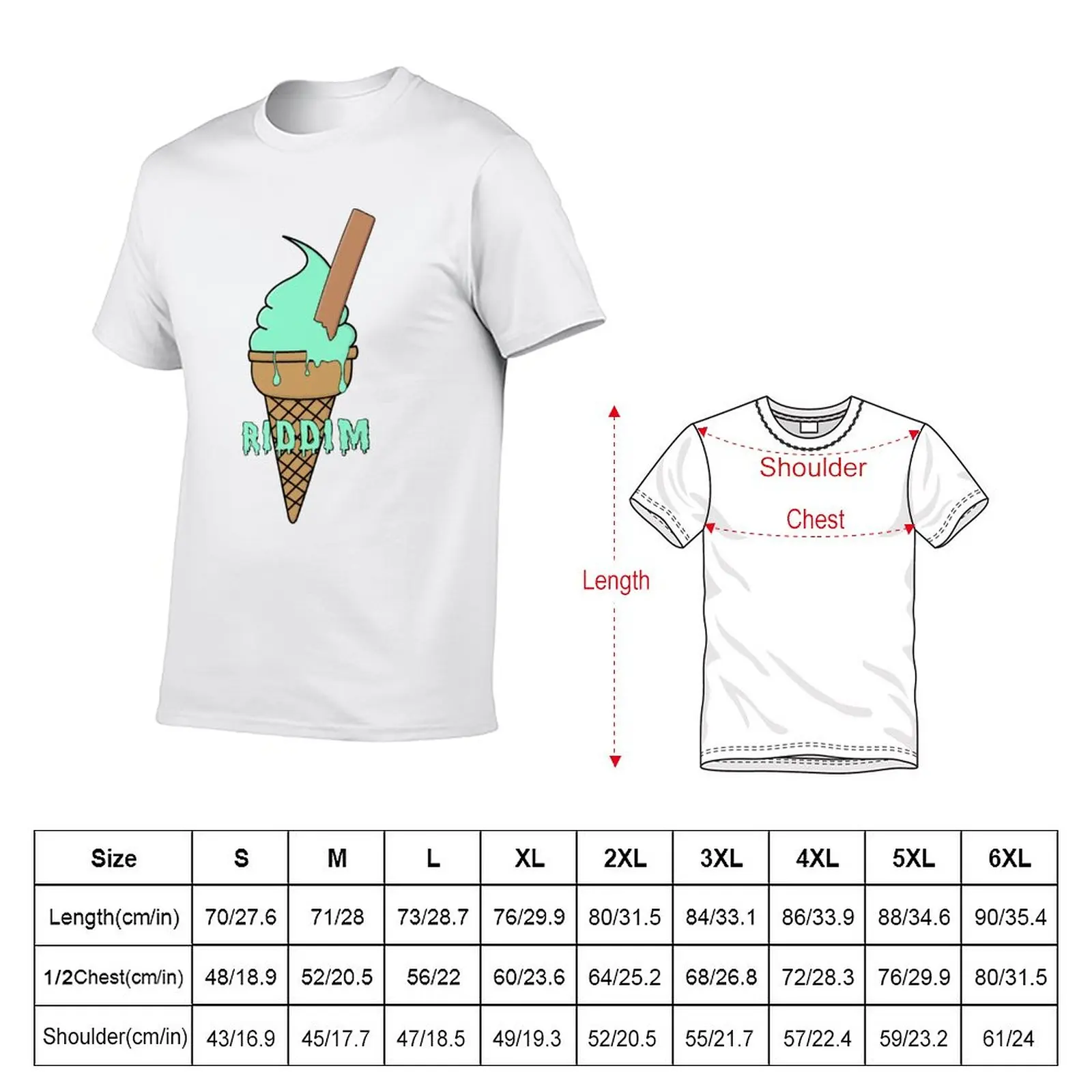 Riddim Ice Cream T-Shirt quick-drying cute tops tops customs design your own oversized t shirts for men