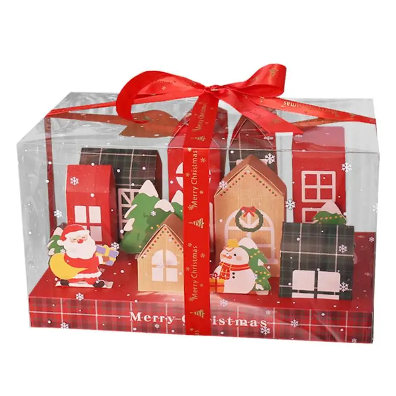 

Christmas Cookie Box Transparent Lighted Box Wrap Packaging Box Pre-Lit Large Christmas Box Christmas Decor With Ribbon For