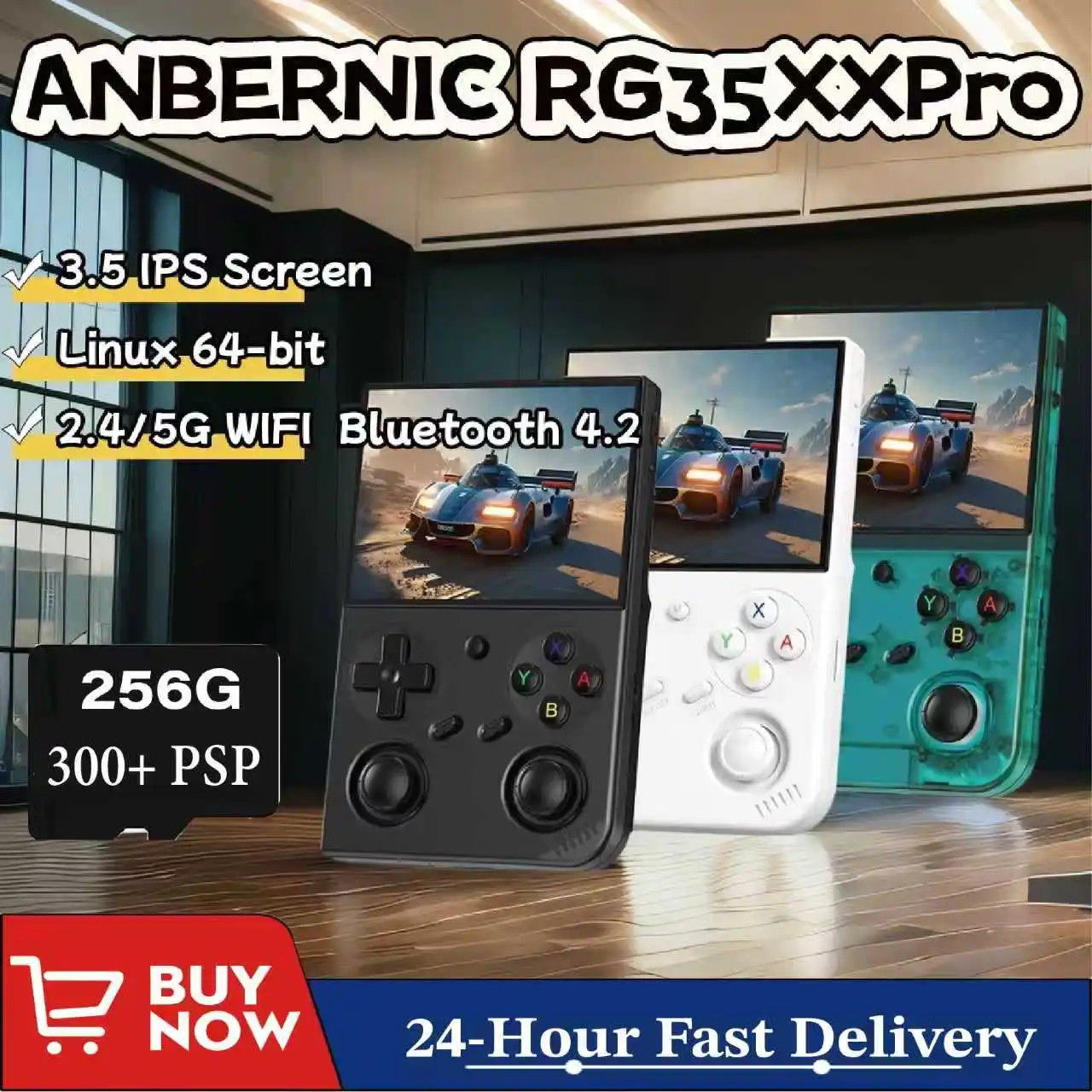 

Портативная игровая консоль ANBERNIC RG35XX PRO RG 35XXPRO, ретро-игровая приставка с 3,5-дюймовым IPS-экраном, Linux, 64-битная, 3200 мАч, 256 ГБ, PSP