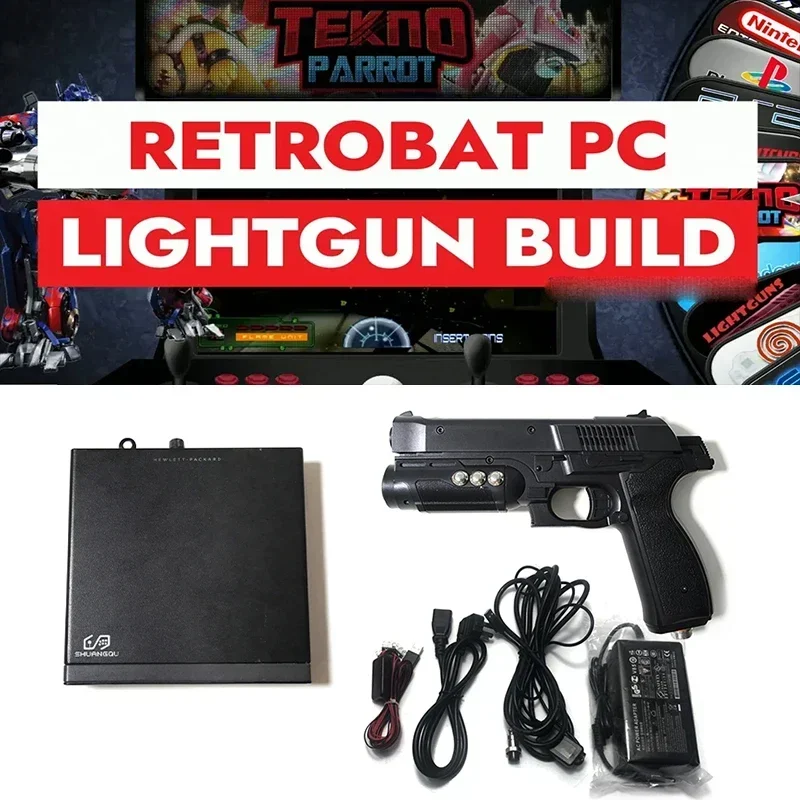 2025202520254 Светодиодные датчики USB Light Gun Time of Crisis 4, световой пистолет с мини-игровой коробкой для ПК, комплект для игр-стрелянок с ударом