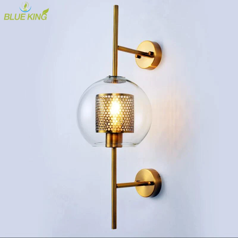 

Gold Black Designer Minimalist Glass Sconce Artistic LED Light for Living Room Hotel Villa Corridor Decor Nordic Glass Wall Lamp