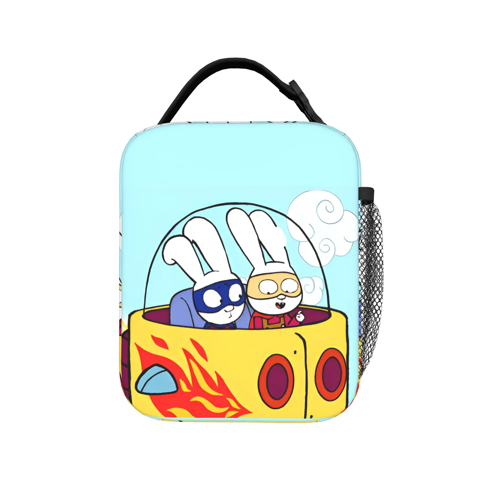 Simons Super Rabbit Cute Cartoon  Insulated Lunch Bag Cooler Bag Reusable,Meal Container  Portable Tote Lunch Box Food Handbags