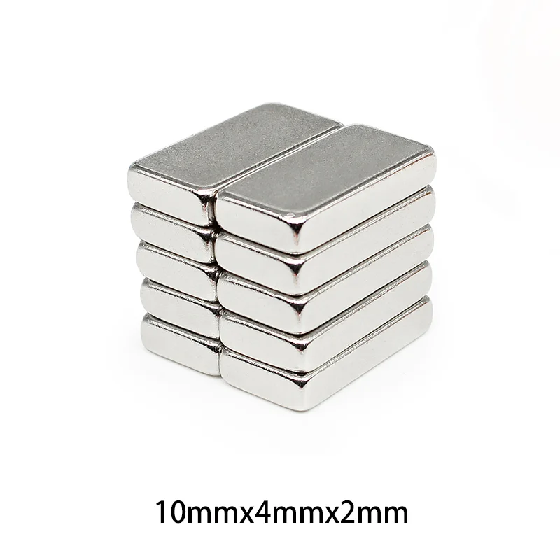 

50/100/200/500Pcs 10x4x2mm Block Rare Earth Magnet Strong N35 Quadrate Magnets Permanent Neodymium Magnet