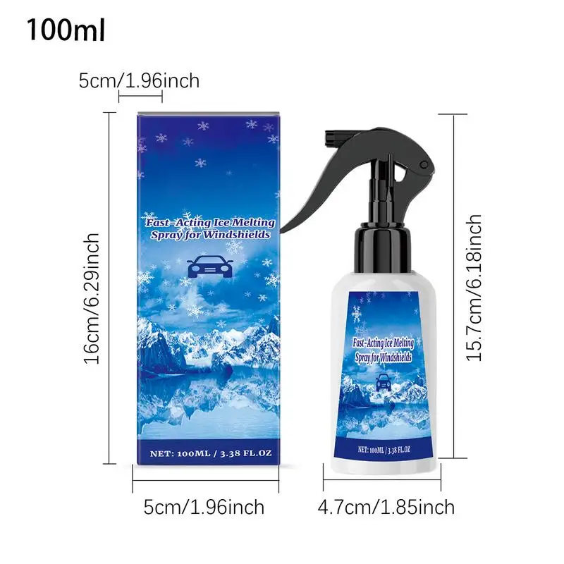 Windshield Deicer Spray Defroster Spray Window Snow Spray Windshield Defroster Spray De-Icer Frost Remover Ice Melt Spray Fast