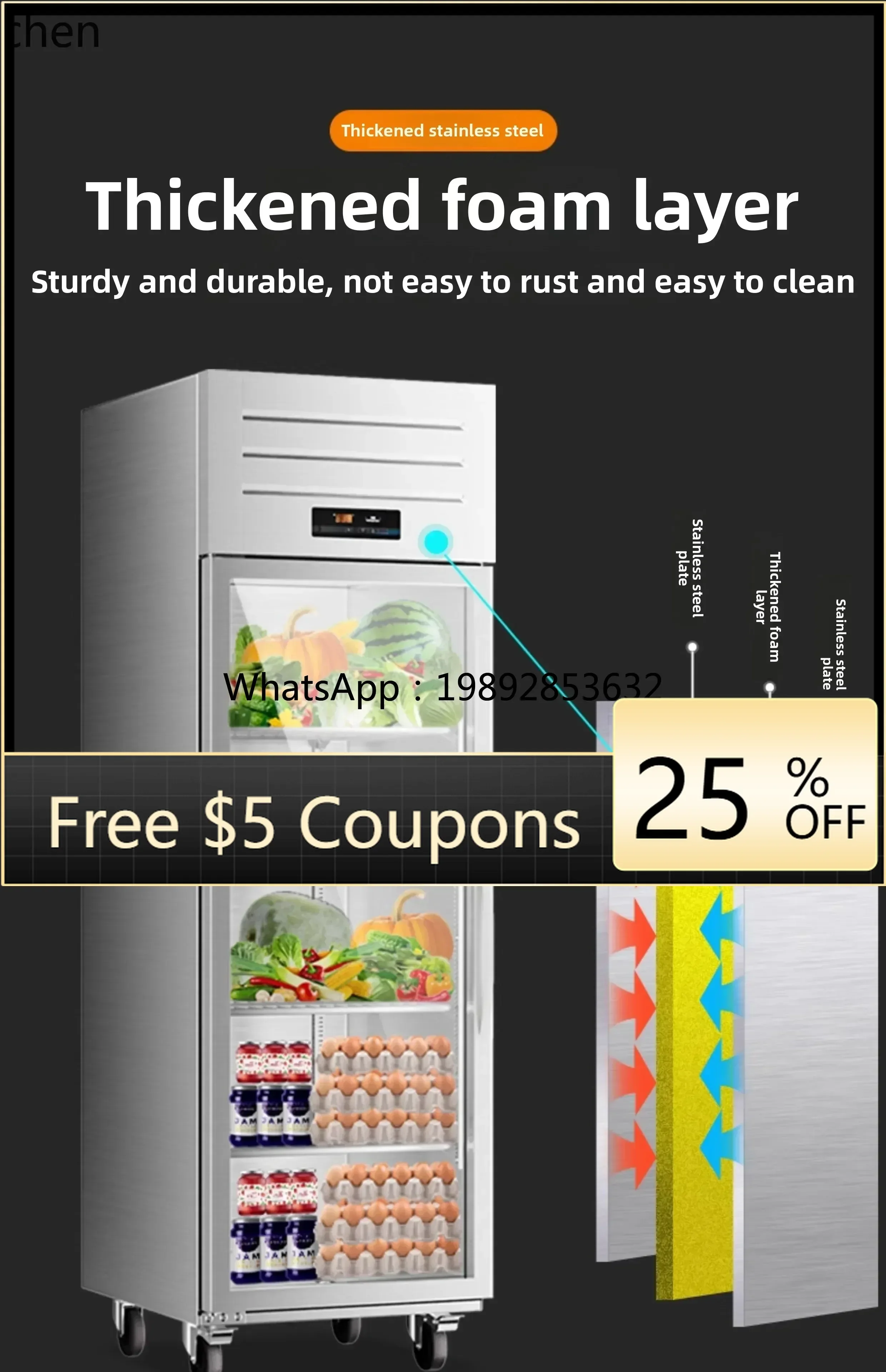 

AB Стеклянная дверь Морозильная камера Витрина для напитков Кабинет для заказа Холодильник для овощей и фруктов Свежий холодильник