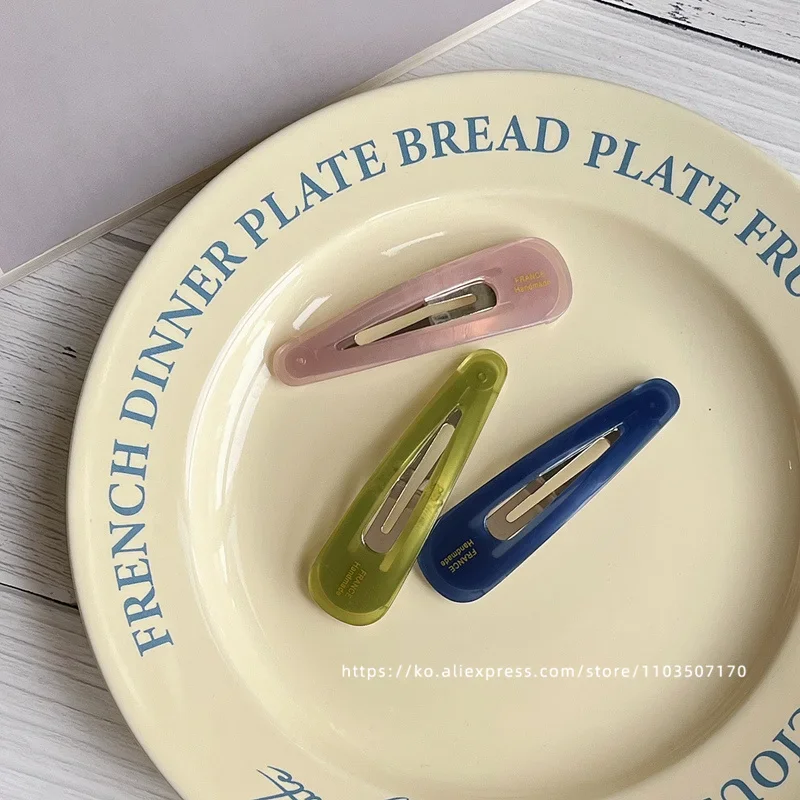 مشبك كسر متوسط الحجم من فرنسا كوريا الجنوبية، مشبك BB على الطراز الفرنسي، مشبك جانبي بمزاج، مشبك شعر #2