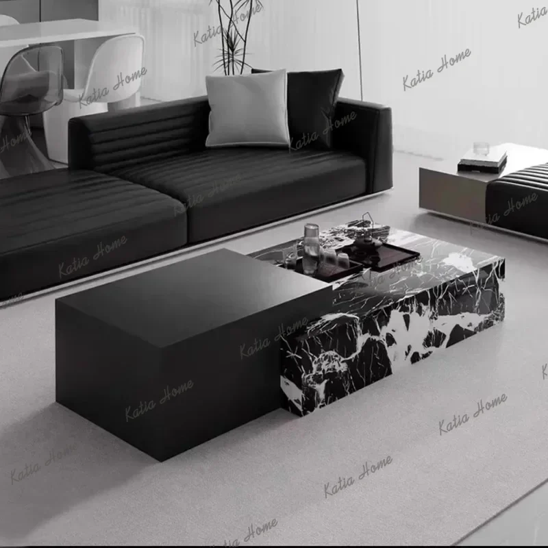 ld Italian Minimalist Luxury Marble Coffee Table Living Room Homestay Simple Modern Coffee Table High-end Home Furniture