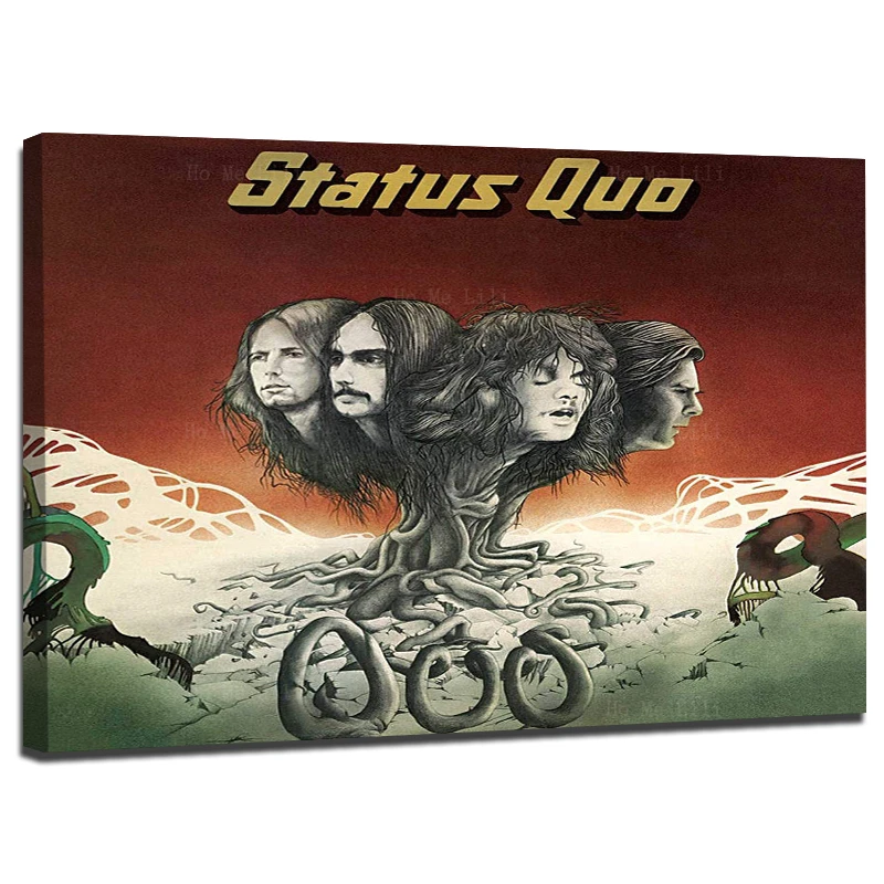 Status Quo Rockin All Over The World Nostalgia Heavy Metal Rock Band Concert Poster Canvas Wall Art Painting