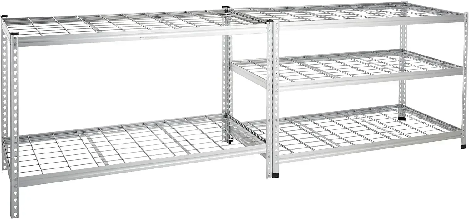 Amazon Basics Heavy Duty Storage Shelving Unit, Double Post, 5 Shelf, High-Grade Aluminum, Silver, 60 x 24  78 Inch