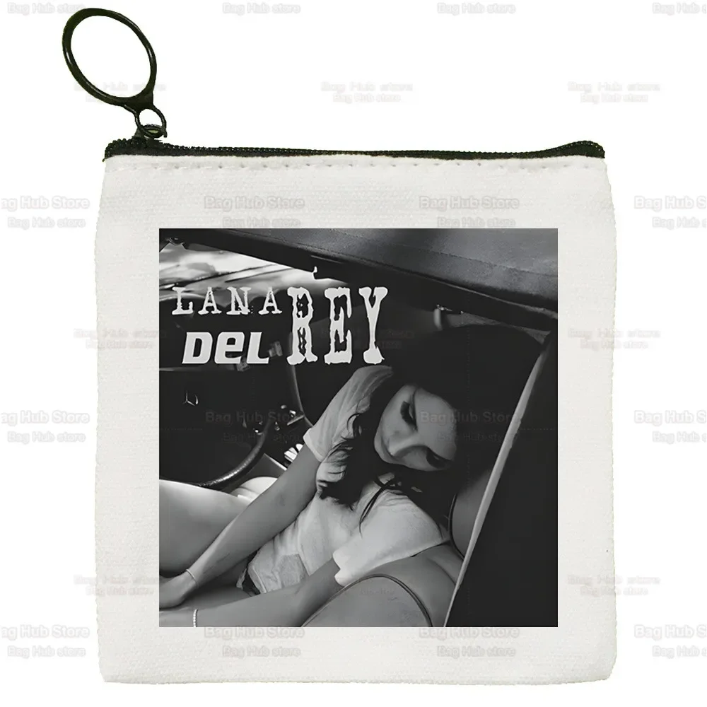 Lana Del Rey Pure White Canvas Bag, Singer Fans Just for Life, Zipper Bag, Coin Bag, Clutch Bag