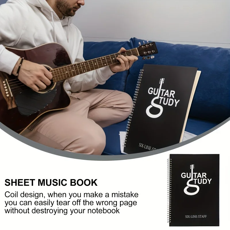 New Memory Tab Note Notebook Guitar Score Notebook Portable Coil Work Pad Guitar Chord Six-Line Ukulele Universal Music Supplies