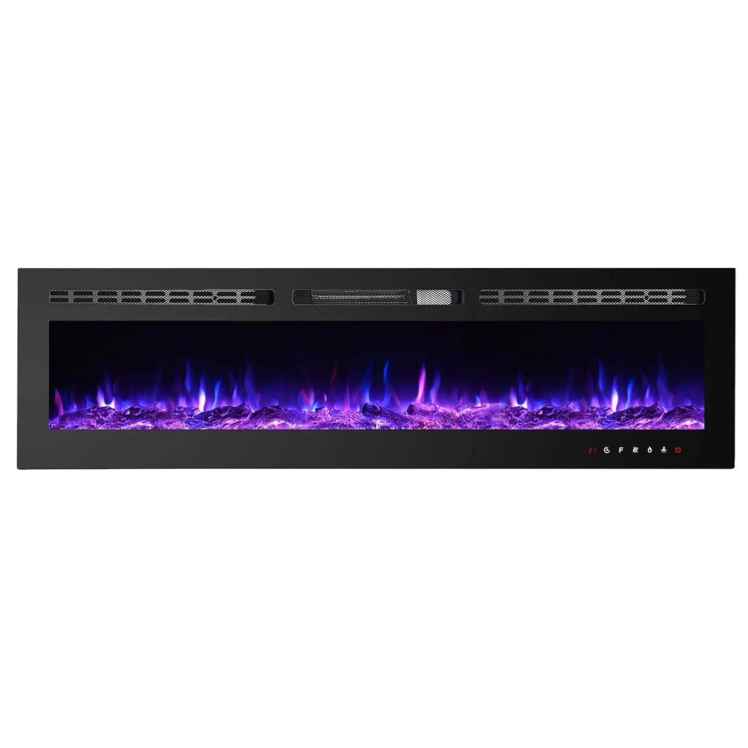 60 inch 750W/1500W Electric Fireplace Inserts with Remote Control in Wall Mounted, Energy Saving LED Insert, Customized