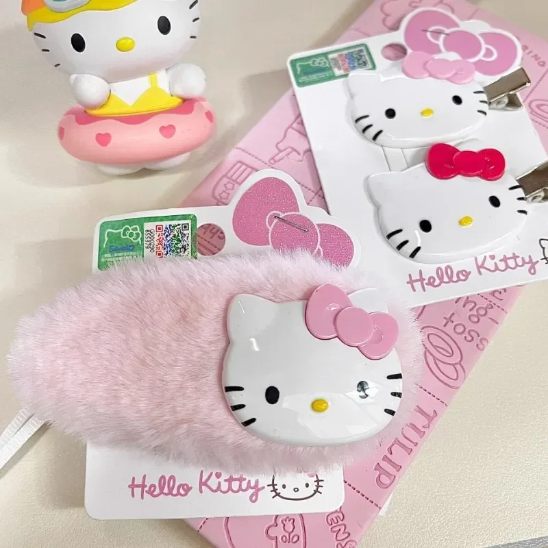 

Girly Heart Hello Kitty Hairpin MINISO Anime Kawaii Headwear Autumn Winter Cute Cartoon Bangs Headwear Decoration Gifts for Girl