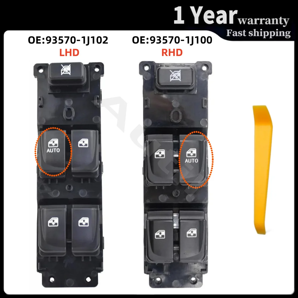 93570-1J102 LHD RHD Master Power Window Switch Electric Glass Lifter Button for Hyundai I20 2008-2015 Auto Parts Car Accessories