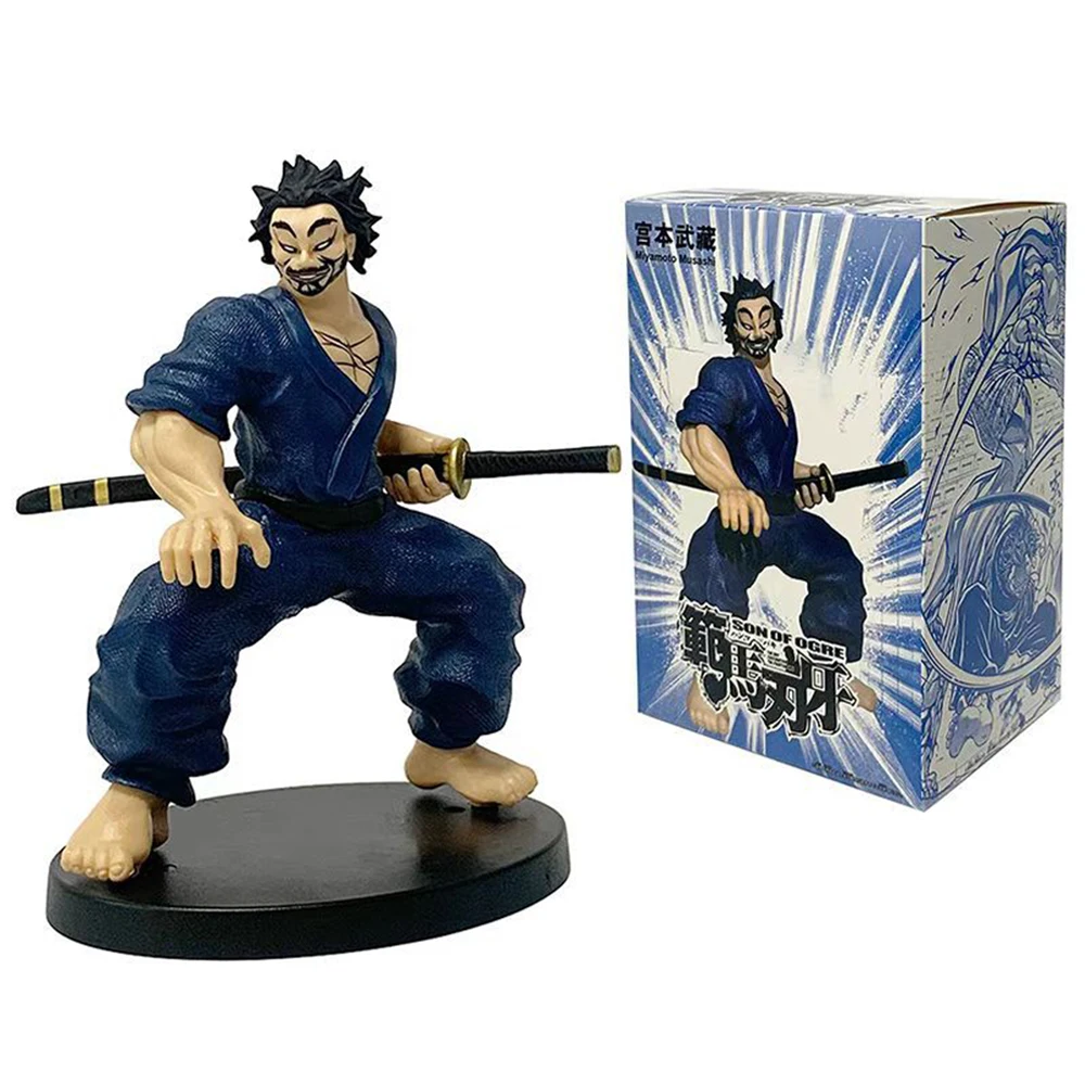 Figura de Anime Hanma Baki de 15cm, muñecas coleccionables Miyamoto Musashi, figuras de acción Baki the Grappler, modelo de juguete, regalos de cumpleaños para niños